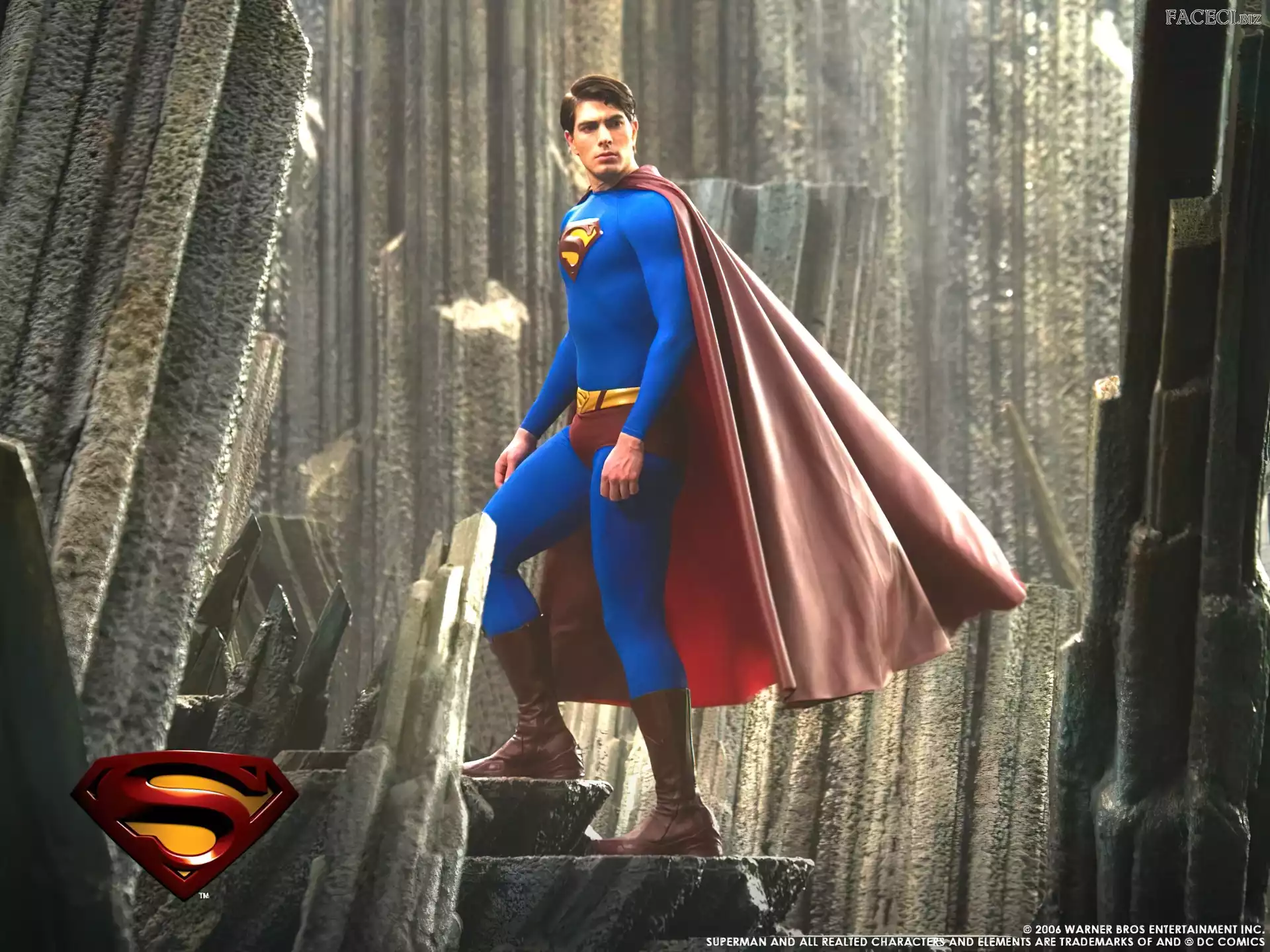 Superman Returns, Brandon Routh, beton, peleryna